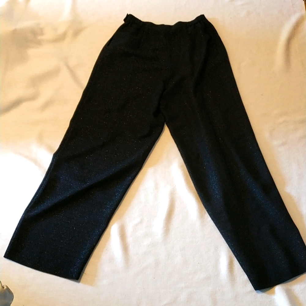 Stunning super high waisted sparkling black trousers size unknown about 4